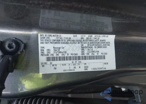 2012 Ford Focus Sel z USA, uszkodzony, nr VIN 1FAHP3M22CL309196